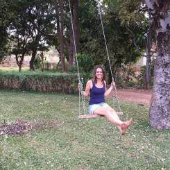 Swing in her garden